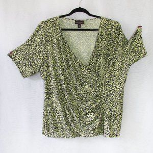 DANA BUCHMAN 3X Blouse with Drape and Front Ruching